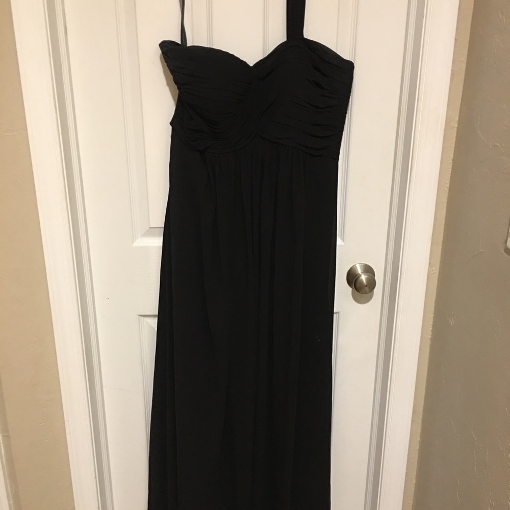 Black chiffon evening gown